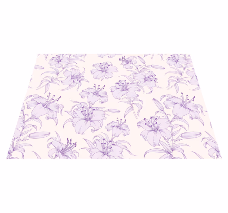 Lilac Floral Pattern floral vinyl rug - TenStickers
