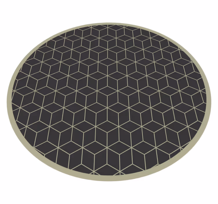 Geometric Patterned Circular Accent geometric vinyl rug - TenStickers