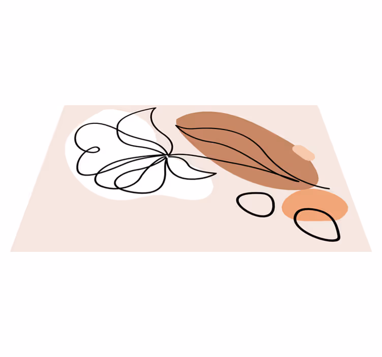 Abstract Floral Pattern floral vinyl rug - TenStickers