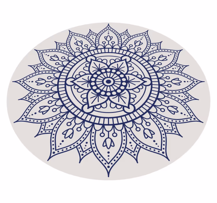 Geometric blue circle triangle star  nordic rug - TenStickers