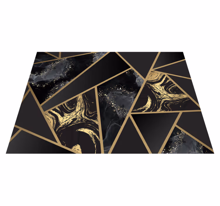 Geometric gray and black diamond pattern rugs - TenStickers