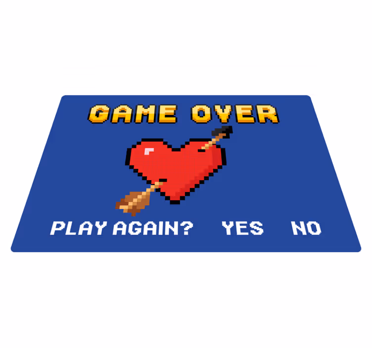 Pixelated Heart Game Over custom rug - TenStickers