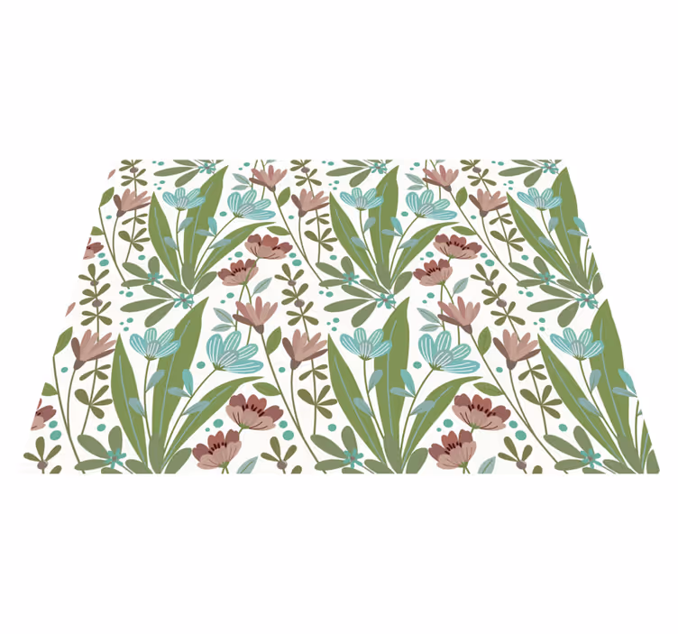 Floral Botanical Pattern floral rug - TenStickers