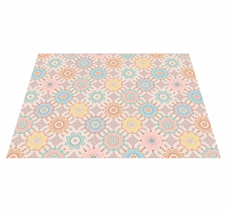 Geometric Mandala Pattern floral rug - TenStickers