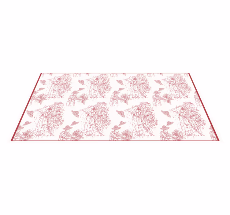 Pastoral Scene Toile Pattern vintage rug - TenStickers