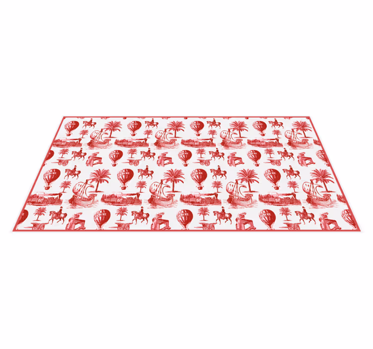French vintage hot air balloons rug - TenStickers