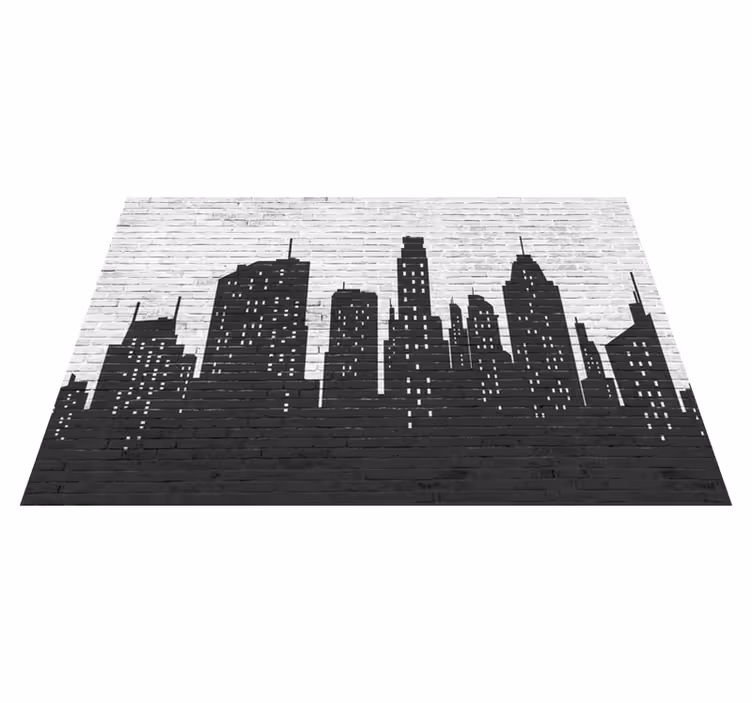 Brickwall skyline stone flooring - TenStickers