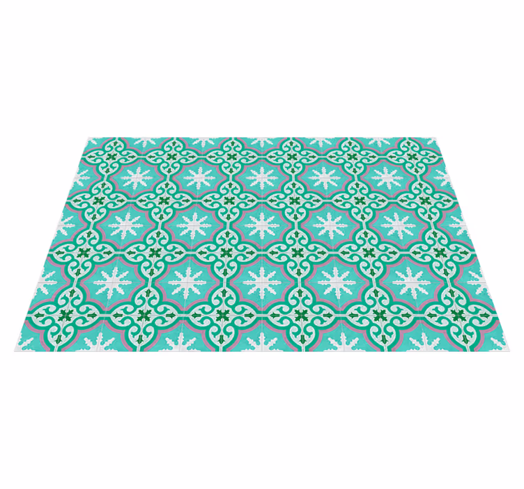 green hydraulic tile vintage rug - TenStickers