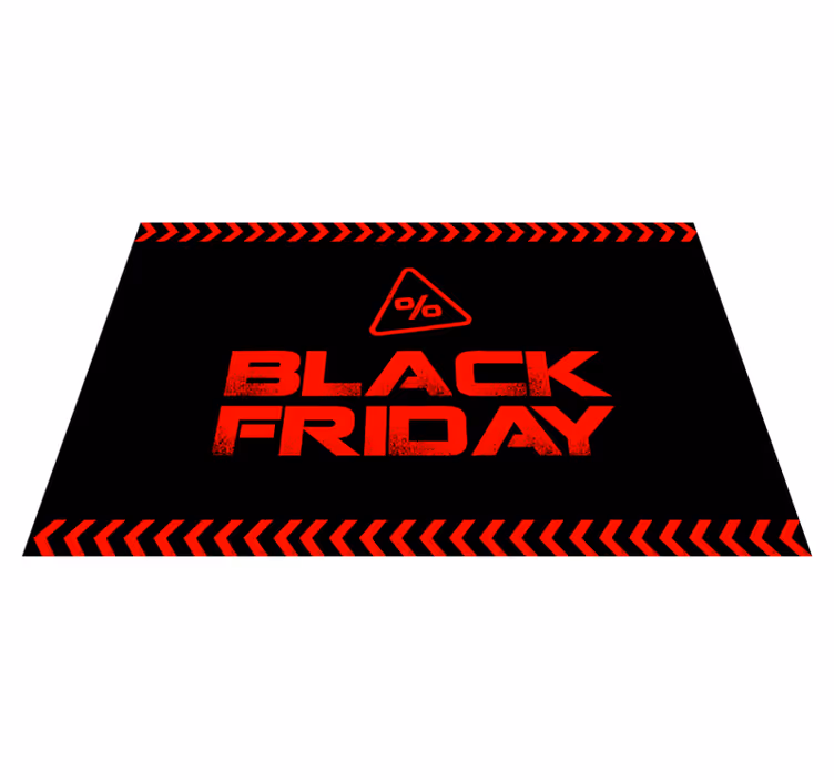 alert Black Friday black rug - TenStickers