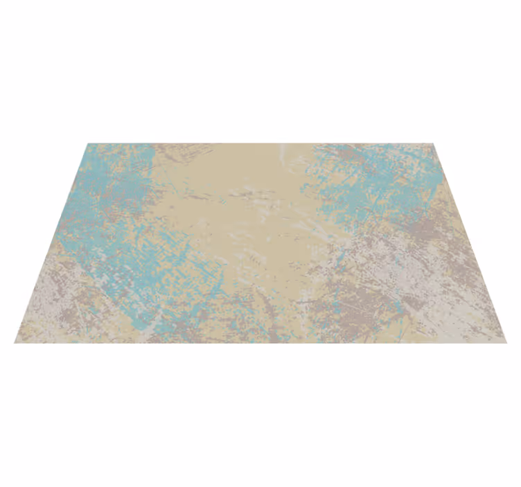 Yellow & Blue abstract design dining room carpet - TenStickers