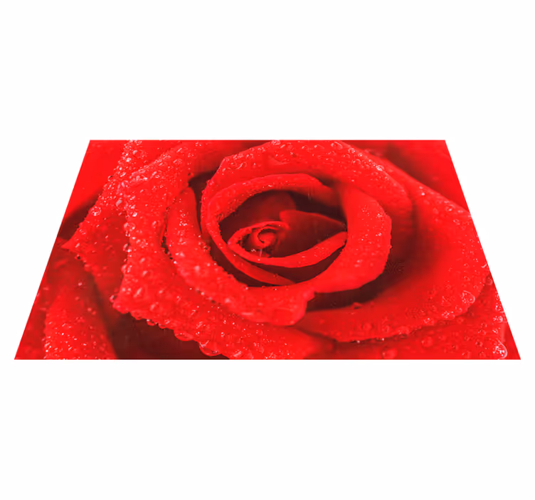 Rose flower red vinyl rug - TenStickers