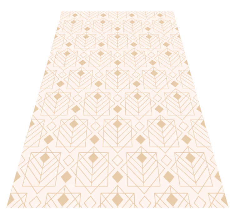 Art déco pattern beige vinyl rug - TenStickers