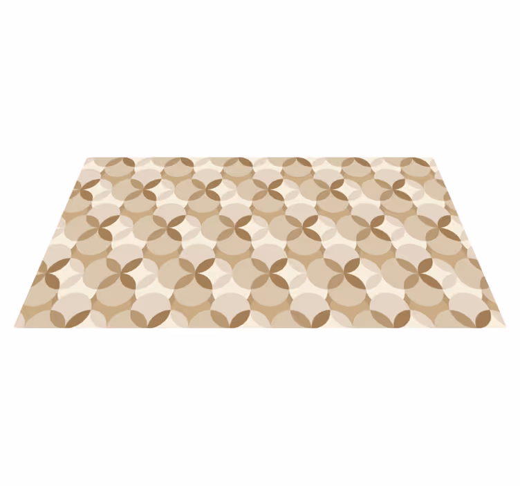 Circles beige vinyl rug - TenStickers