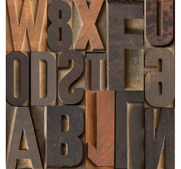 Brown 3D effect lettering wallpaper - TenStickers