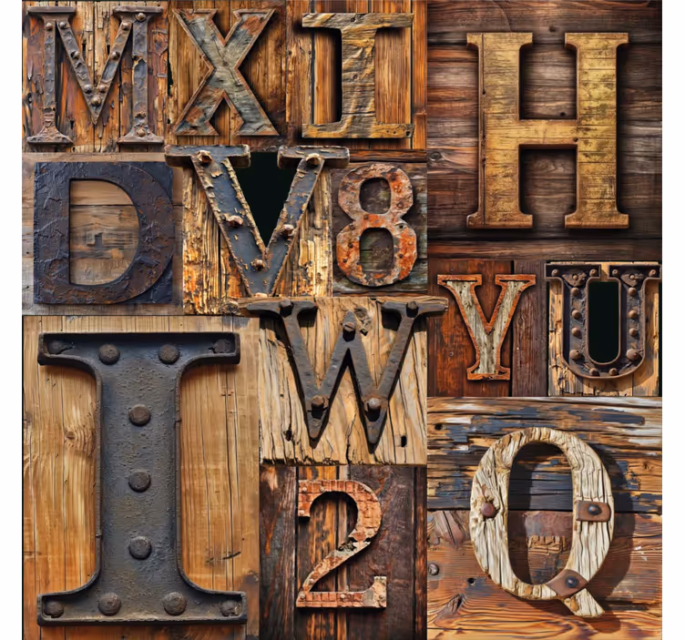 3D effect lettering wallpaper - TenStickers