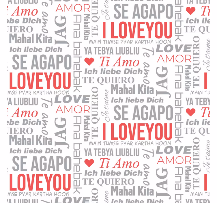 "I love you" different languaes lettering wallpaper - TenStickers