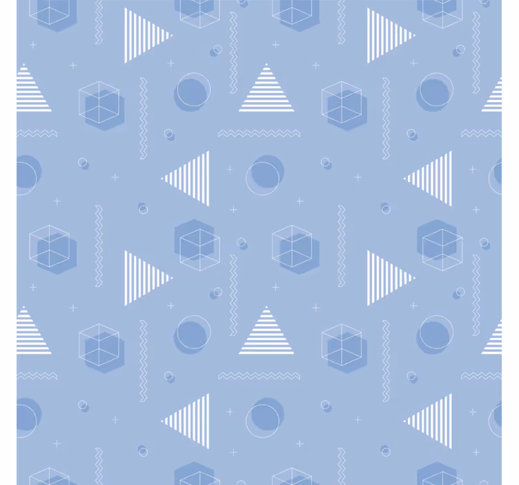 geometric blue  wallpaper teenage bedroom - TenStickers