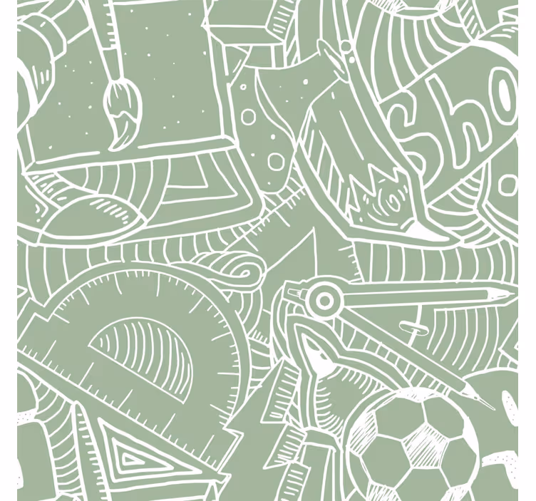 green school chalk wallpaper teenage bedroom - TenStickers