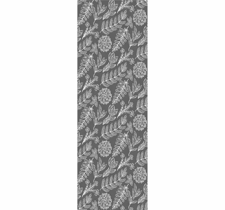 Stylish grey motif floral wallpaper - TenStickers