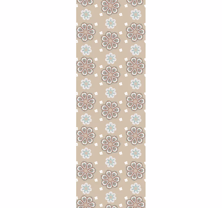Beige elegant motif flowers wallpaper - TenStickers
