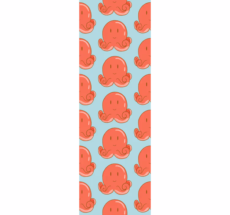 Red octopus design animals wallpaper - TenStickers