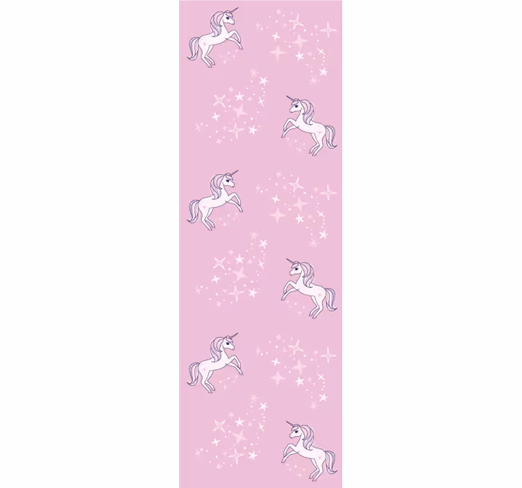 Pink starry unicorns wallpaper childrens room - TenStickers