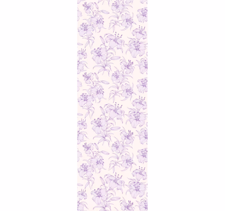 Elegant purple motif flowers wallpaper - TenStickers