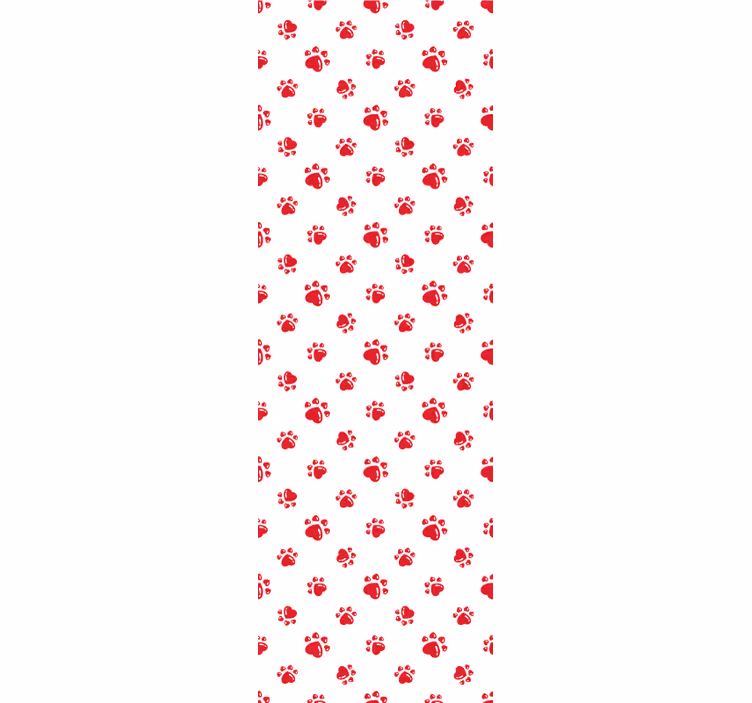 Red paw prints cute dog wallpaper - TenStickers