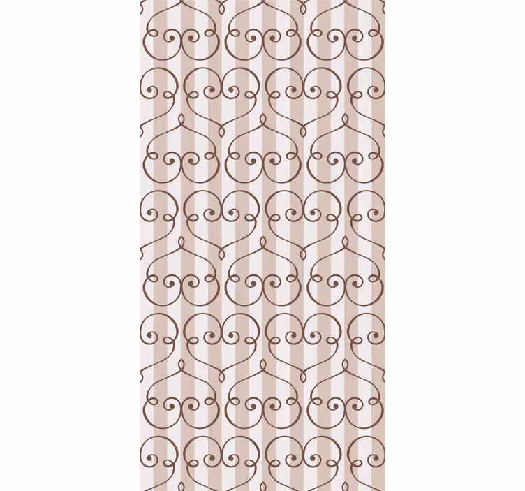 Brown heart design wallpaper vertically striped - TenStickers
