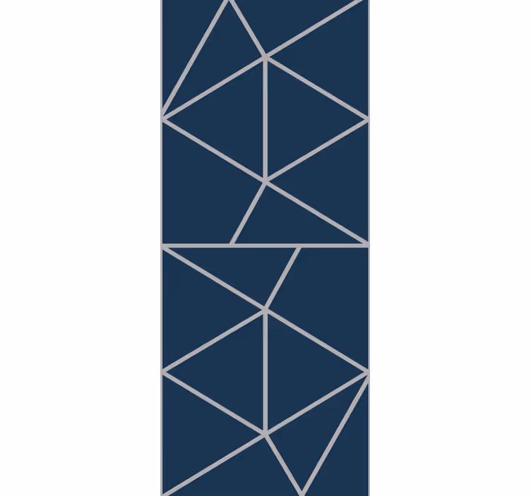 Thin lines blue motif wallpaper geometric - TenStickers