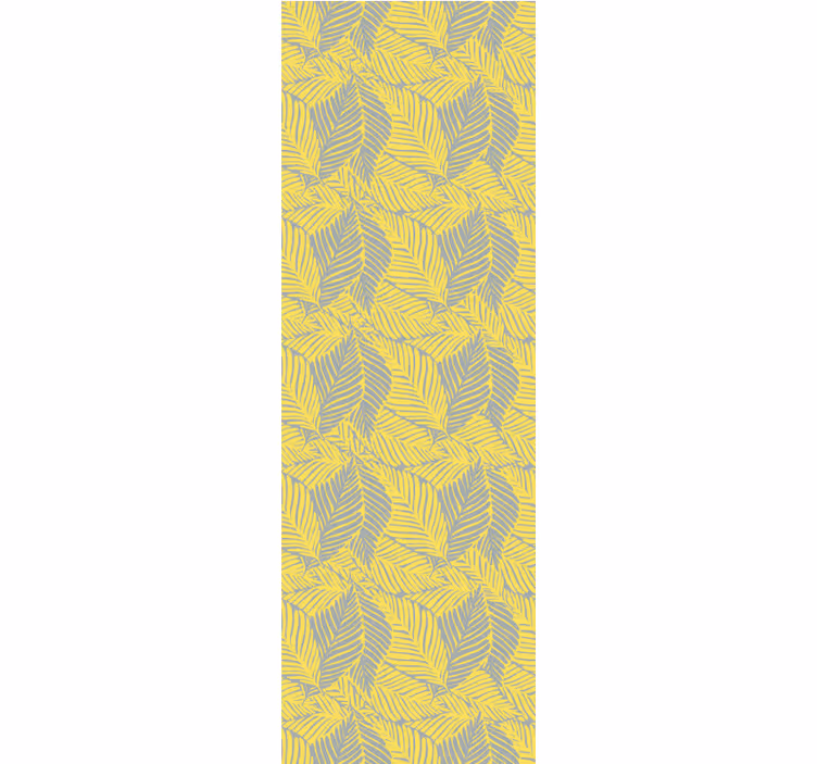 Lively grey and yellow motif leaves wallpaper - TenStickers