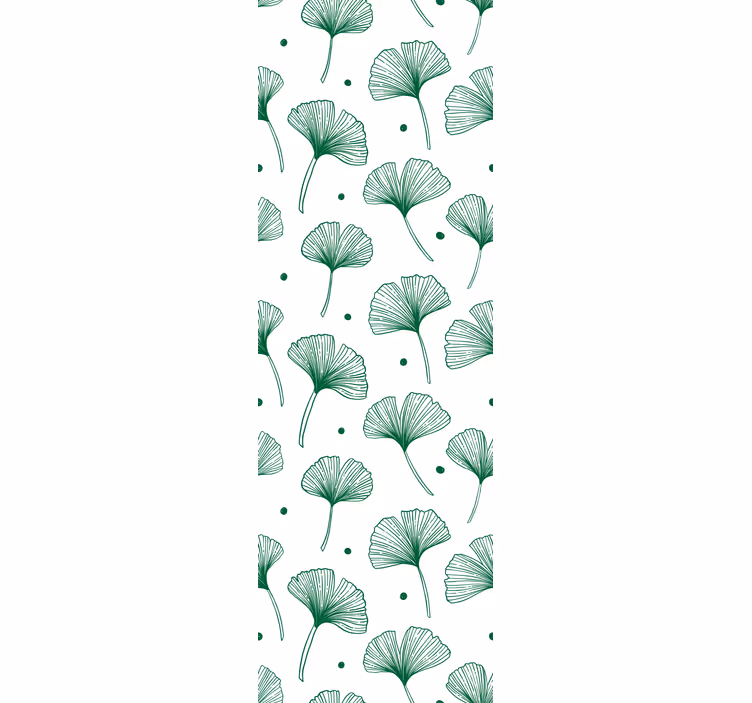 Ginkgo verde elegante leaves wallpaper - TenStickers