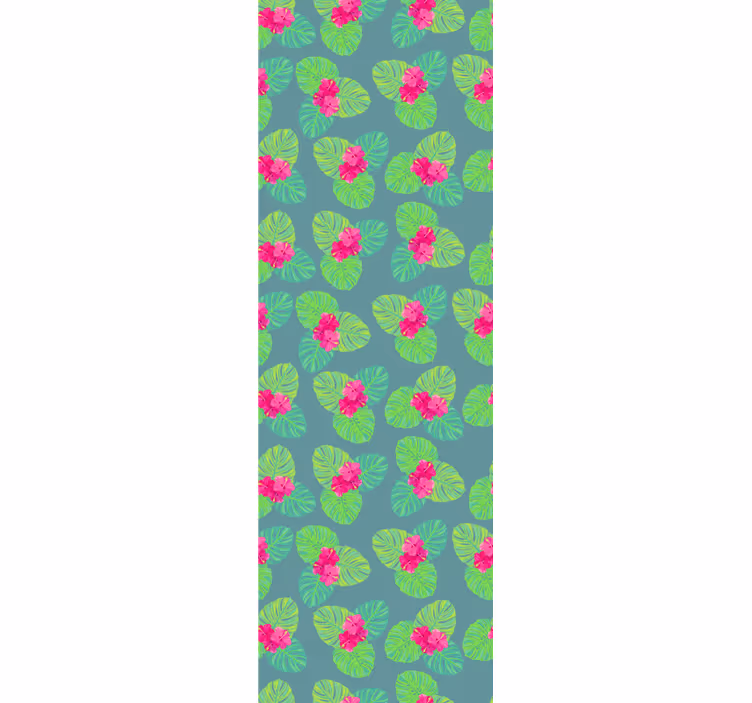 Exotic flowering leaves flowers wallpaper - TenStickers