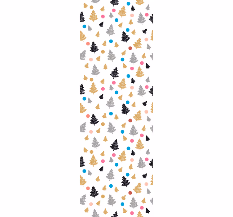 Colorful pine pattern wallpaper of a tree - TenStickers
