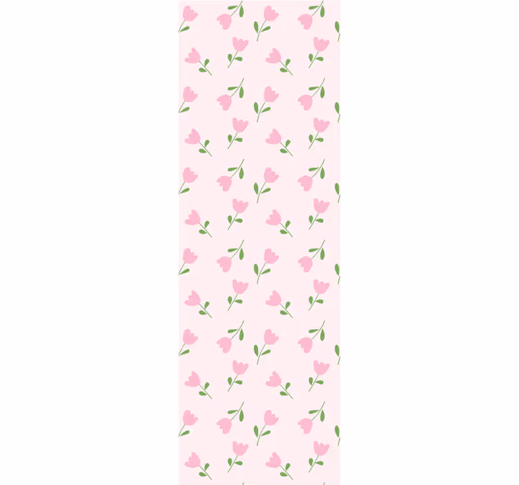 Pink floral design flowers wallpaper - TenStickers