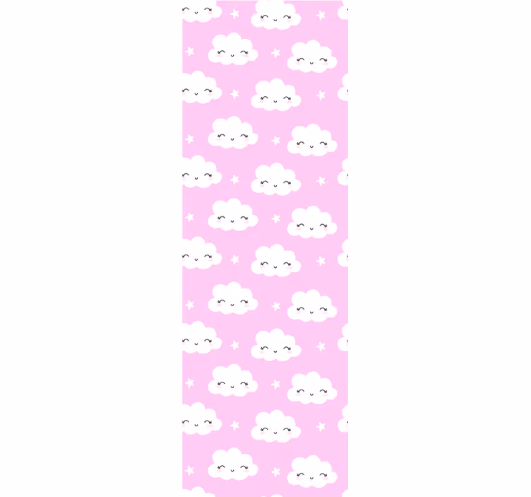 Happy Cloud Faces wallpaper childrens room - TenStickers