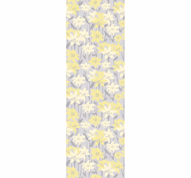Floral yellow blooms wallpaper for dining area - TenStickers