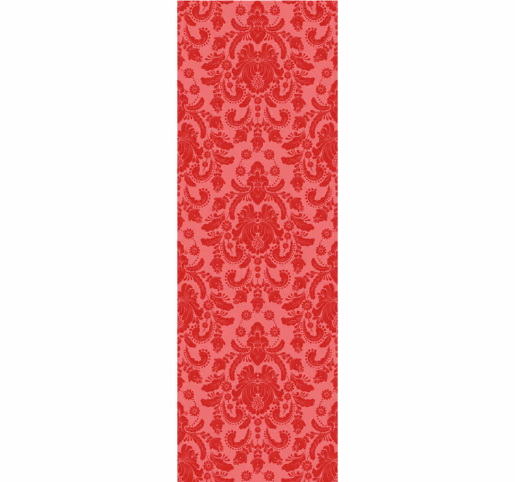 Red floral Damasco classic wallpaper - TenStickers