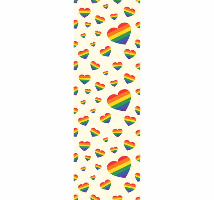 Rainbow hearts display wallpaper teenage bedroom - TenStickers