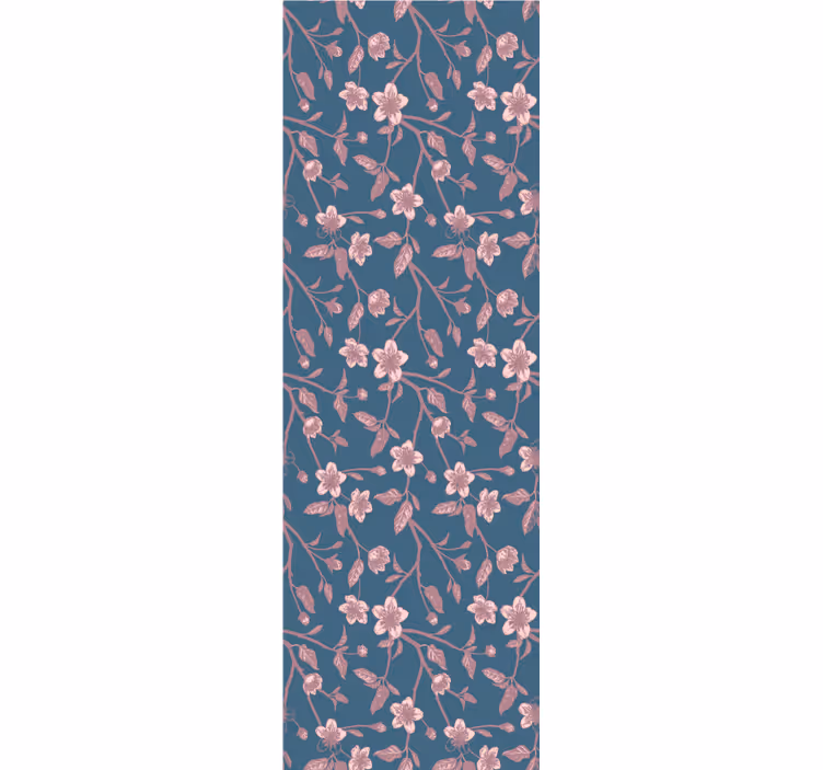 Pink branch blossoms flowers wallpaper - TenStickers