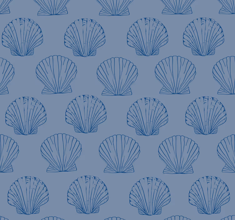Sea shells repetitions fishes wallpaper - TenStickers