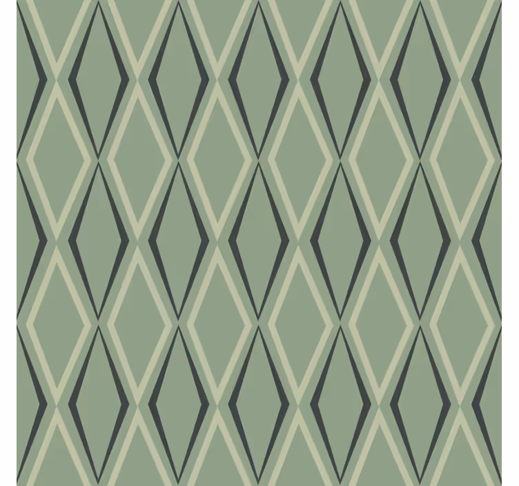 1930's green diamonds retro wallpaper - TenStickers