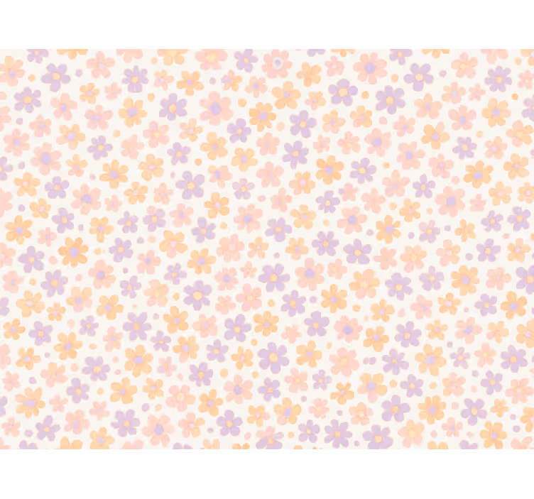 Small pastel flowers wallpaper childrens room - TenStickers