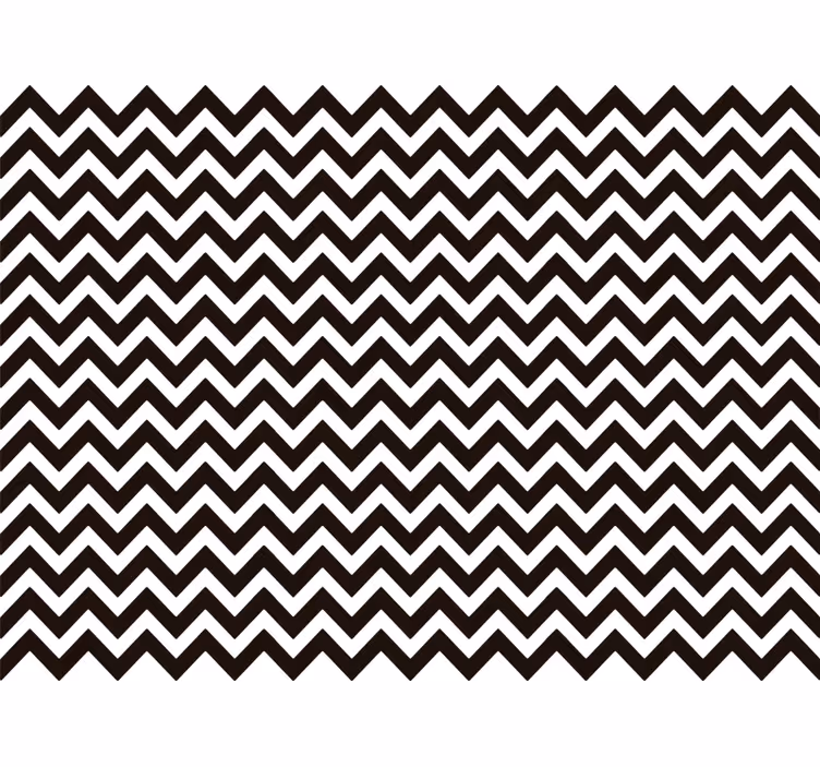 Wallpaper vertically striped black and white zigzag - TenStickers