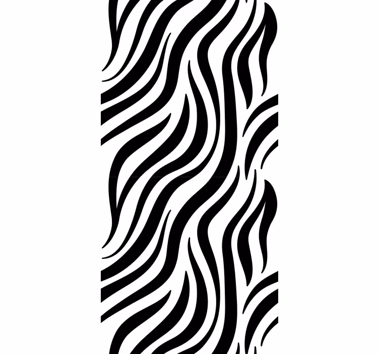 Wallpaper geometric black and white zebra stripes - TenStickers