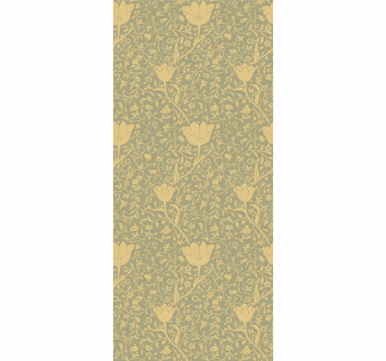Nature wallpaper in a gold and green floral pattern - TenStickers