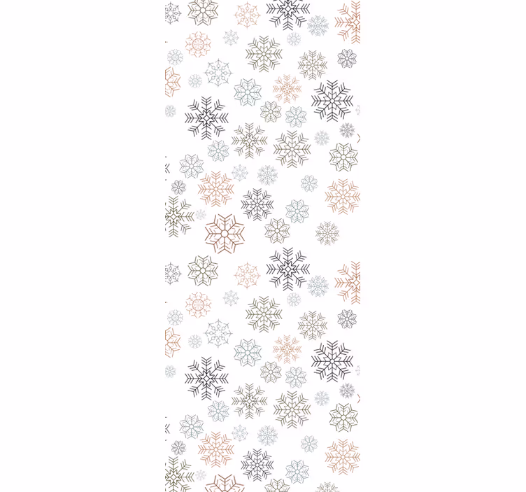 Holiday christmas wallpaper beige snowflakes pattern - TenStickers