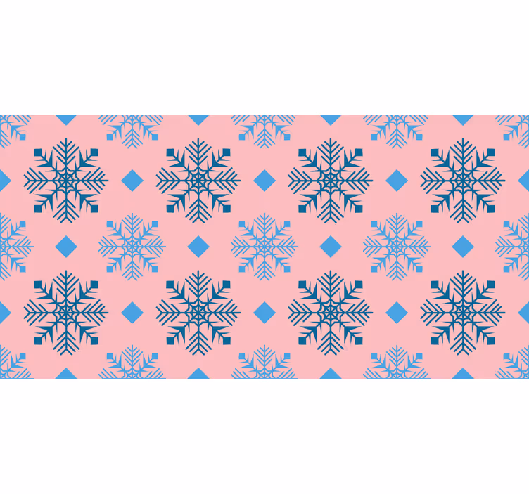Holiday christmas wallpaper pink and blue snowflakes - TenStickers