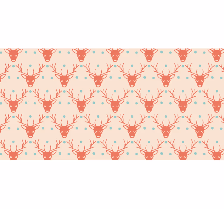 Holiday christmas wallpaper red reindeer pattern - TenStickers