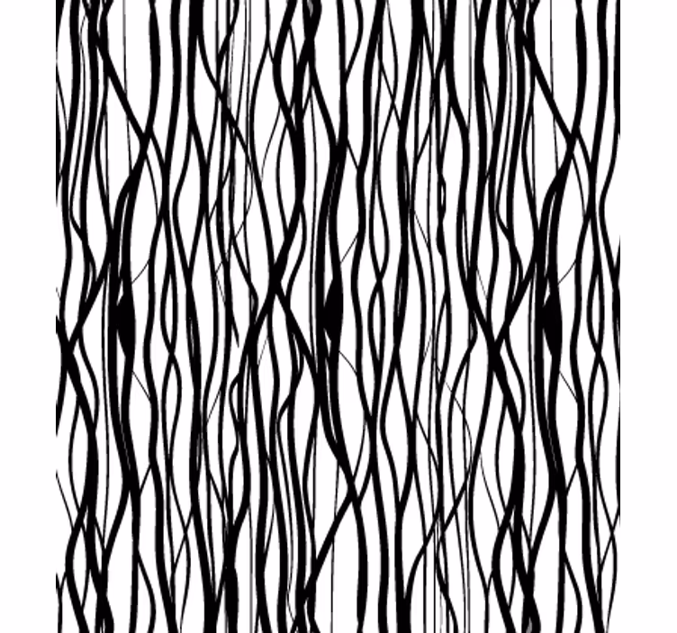 Living area wallpaper thin black branches - TenStickers